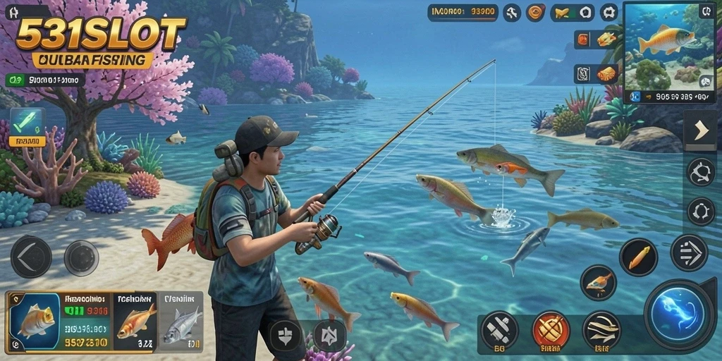 Tampilan menarik gameplay memancing di 531SLOT.