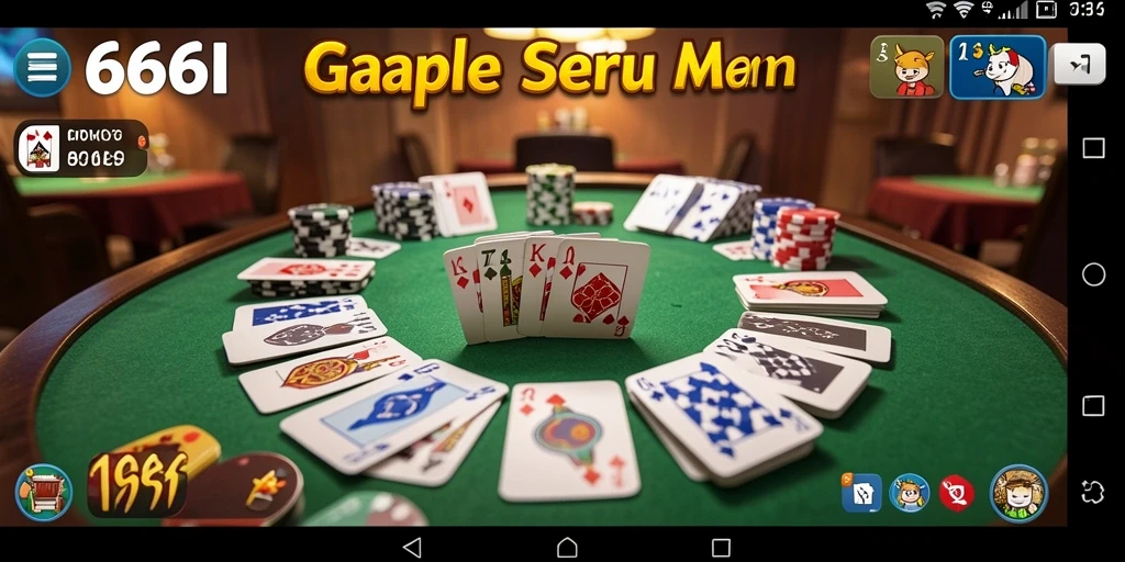 Gameplay seru Gaple di aplikasi 666I dengan teman-teman.