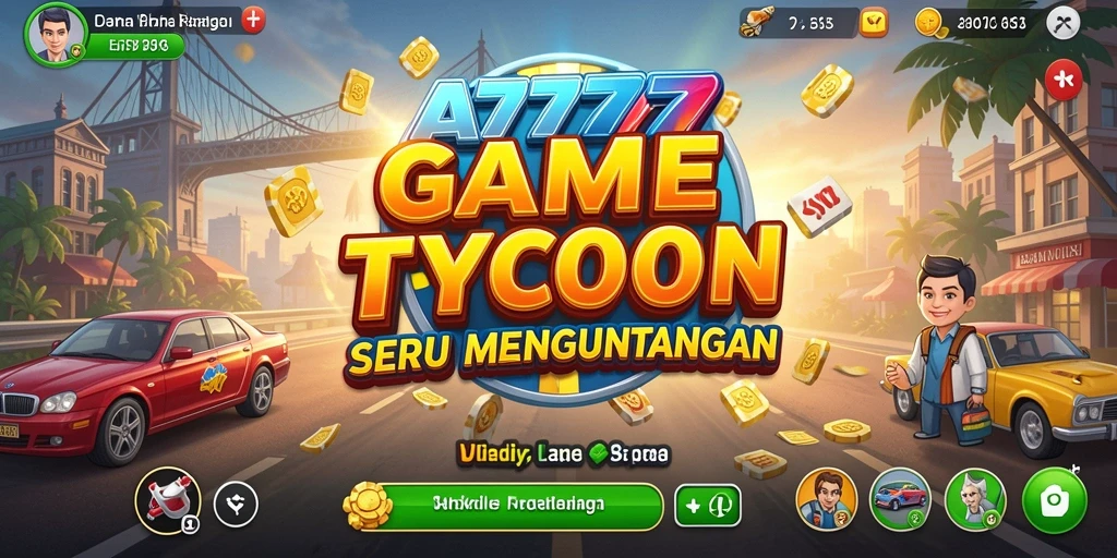 Screenshot gameplay A7777 yang menampilkan keseruan dalam mengelola bisnis Tycoon.