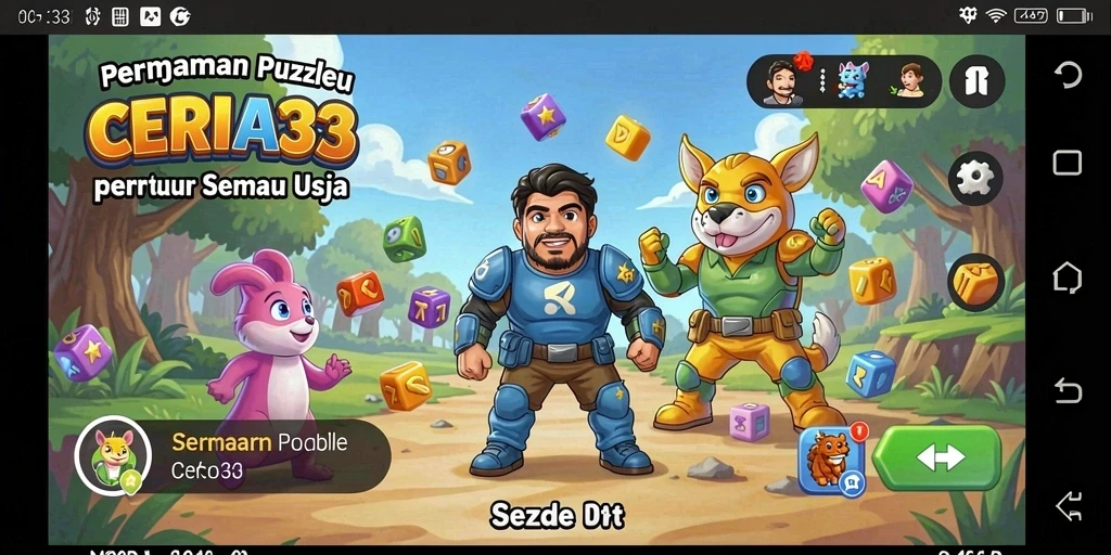 Screenshot utama CERIA33 menunjukkan gameplay Puzzle yang menantang dan menyenangkan.