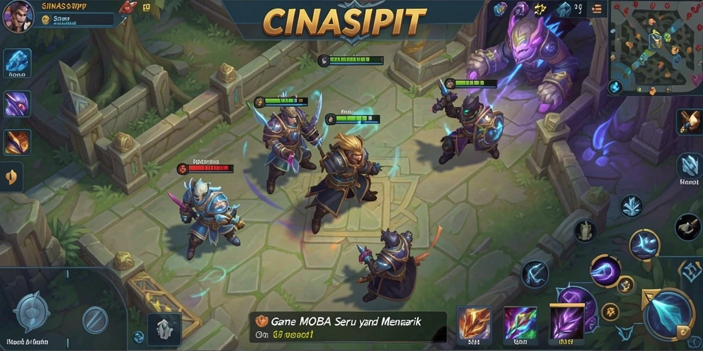 Screenshot utama CINASIPIT menampilkan aksi seru di arena MOBA.