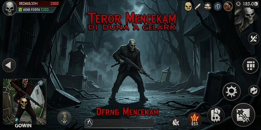 Screenshot GOWIN menampilkan momen mencekam gameplay dengan suasana gelap yang mendominasi.
