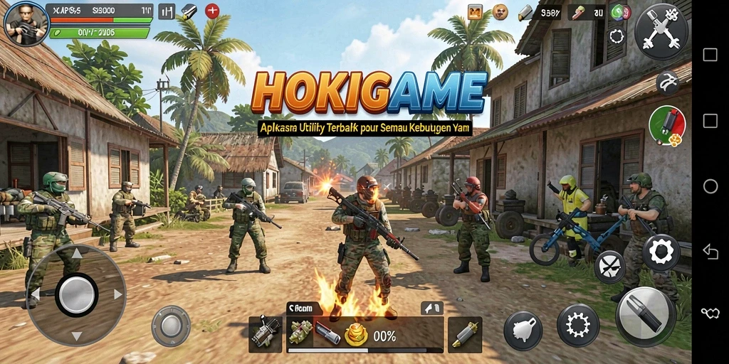 Tampilan utama HOKIGAME dengan fitur-fitur Utility yang memudahkan.