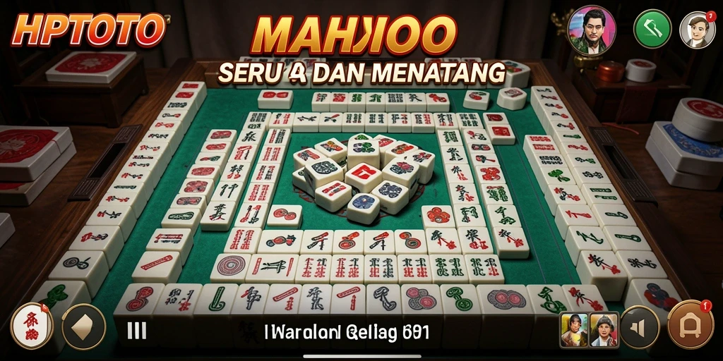 Screenshot utama HPTOTO menampilkan gameplay Mahjong yang menarik.