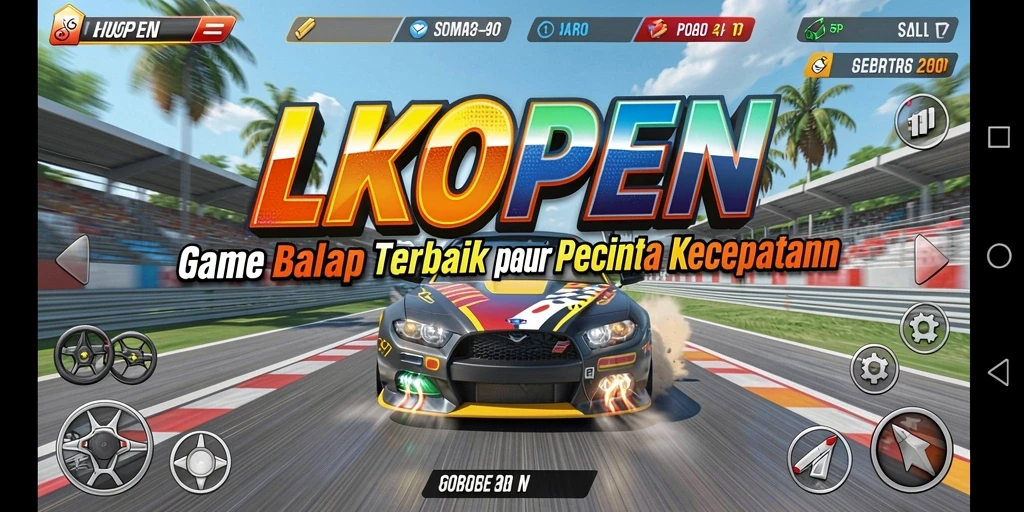 Tampilan gameplay LKOPEN yang menegangkan dan penuh aksi balapan.