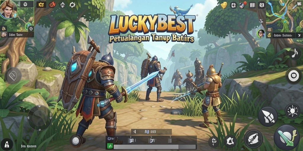 Tampilan gameplay mendebarkan dari LUCKYBEST yang menampilkan petualangan di dunia terbuka.