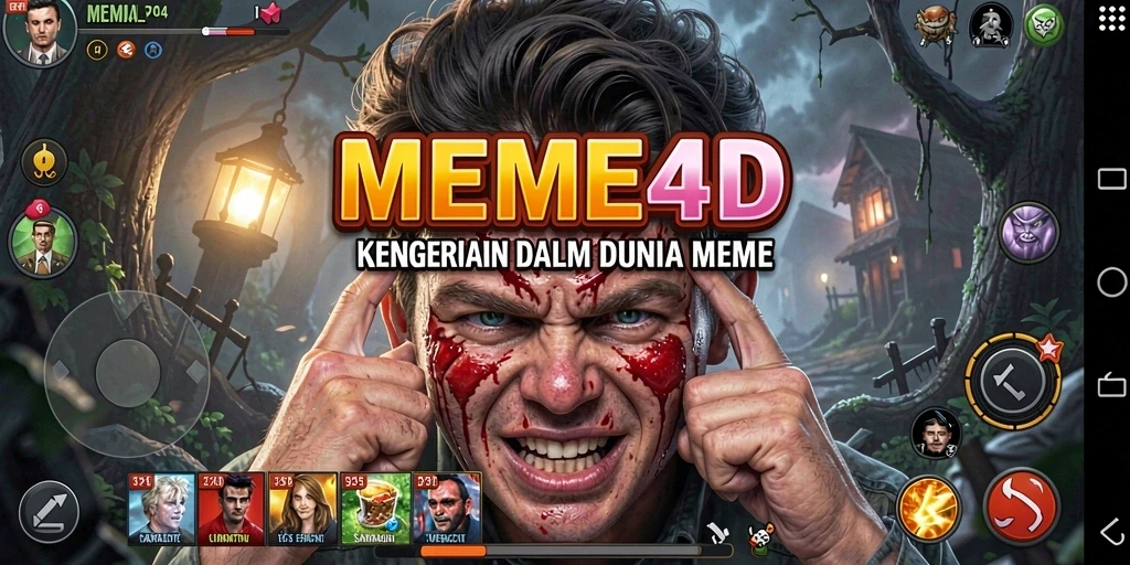 Screenshot utama MEME4D menampilkan momen menegangkan dalam gameplay.