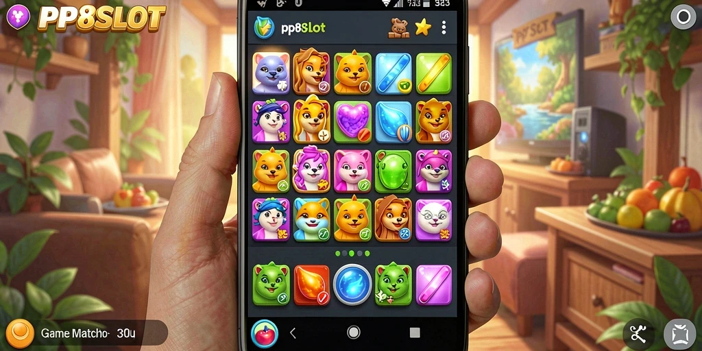 Tampilan gameplay PP8SLOT yang penuh warna dan seru.