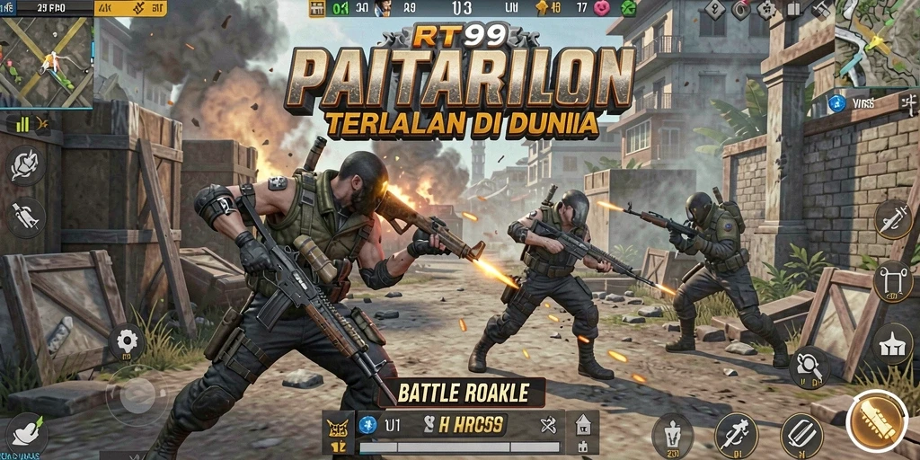 Gameplay seru RT99 dengan pertarungan Battle Royale intens.