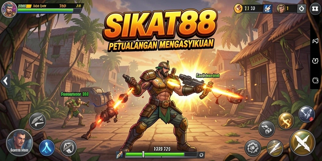 Tampilan aksi mendebarkan dalam gameplay SIKAT88.