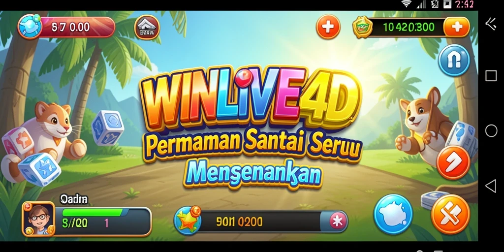 Tampilan gameplay seru dari WINLIVE4D yang penuh warna.